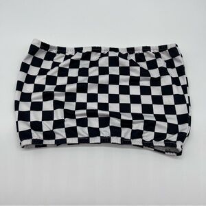 Checkered Black and White Crop Top